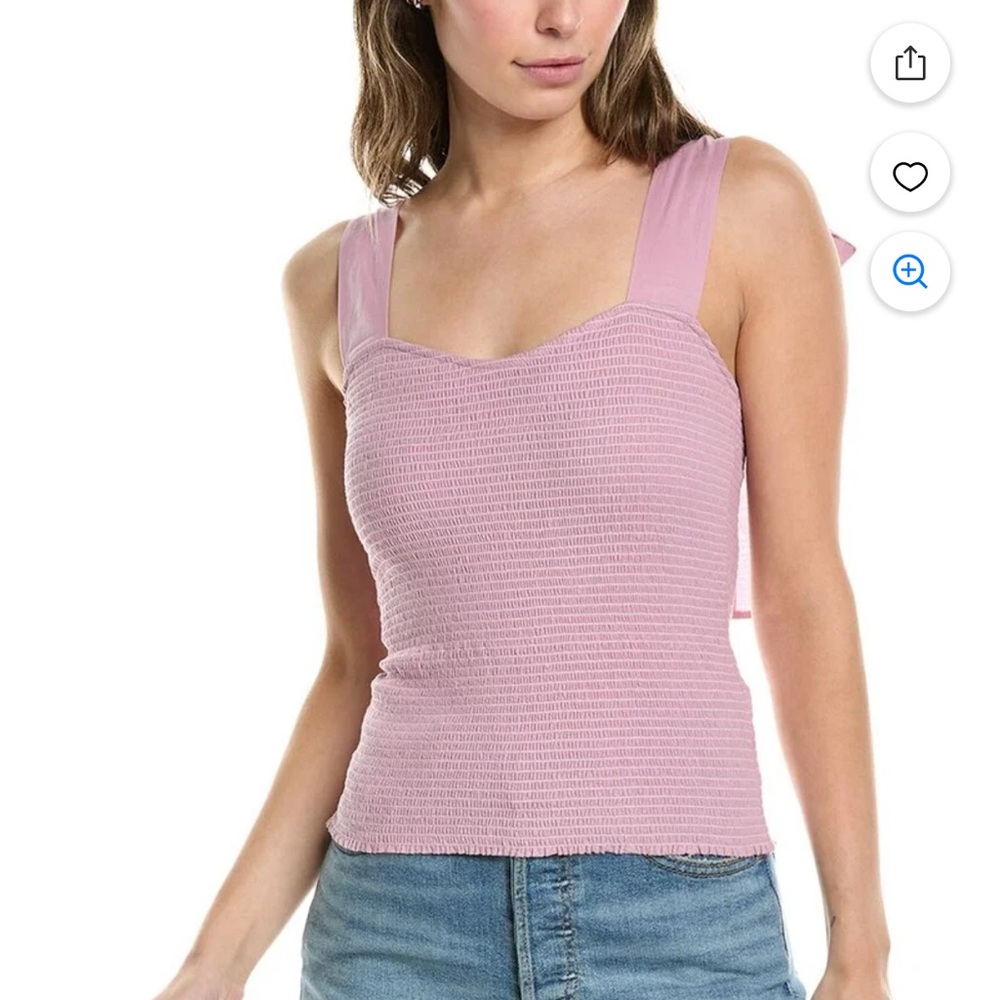 Nation LTD Camisole in Pink with Smocked Detail